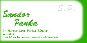 sandor panka business card